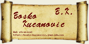 Boško Kucanović vizit kartica